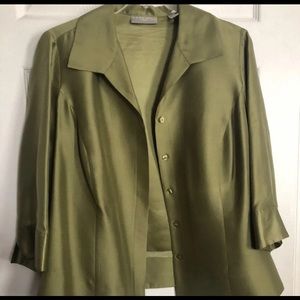 NWOT Kate Hill 100% Silk Blouse Size 16W blazer